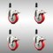 Service Caster 4 Inch 316SS Red Poly Swivel 1-1/8 Inch Expanding Stem Caster Set Lock Brake SCC-SS316TTLEX20S414-PPUB-RED-118-4 - alternate 1